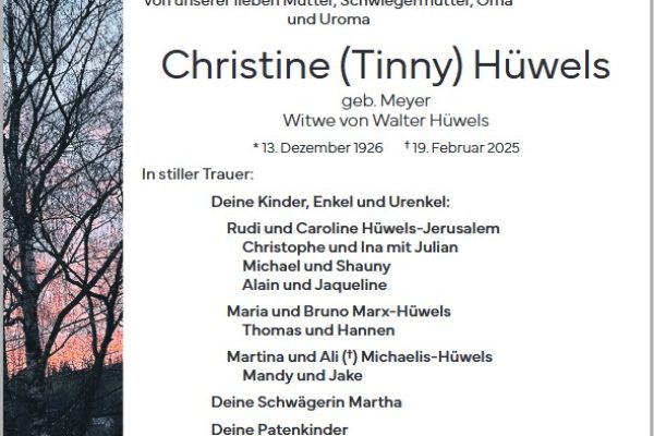 Christine (Tinny) Hüwels