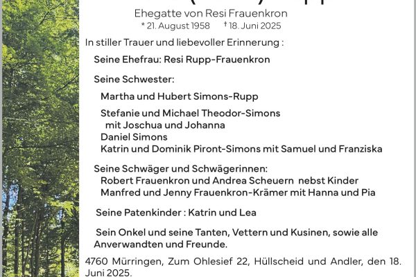 Bernard (Berni) Rupp